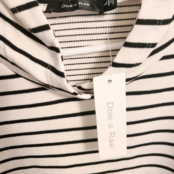 Doe and Rae Hoodie -L - asymmetrical stripped - Picture 3 of 4
